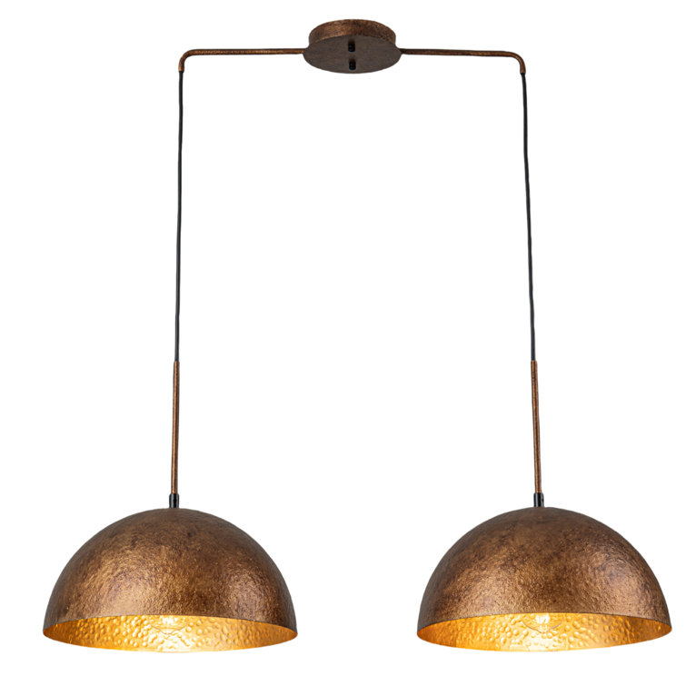 One Allium Way® Alianne 2 Light Antique Bronze Kitchen Island Pendant